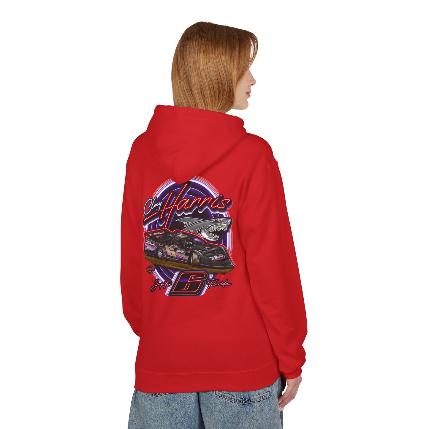 Unisex Fleece Hoodie Clay Harris Racing– Perfect for Motorsports Fans, Cool Weather Gear, Birthday Gift, Race Day Apparel, Unisex Hoodie