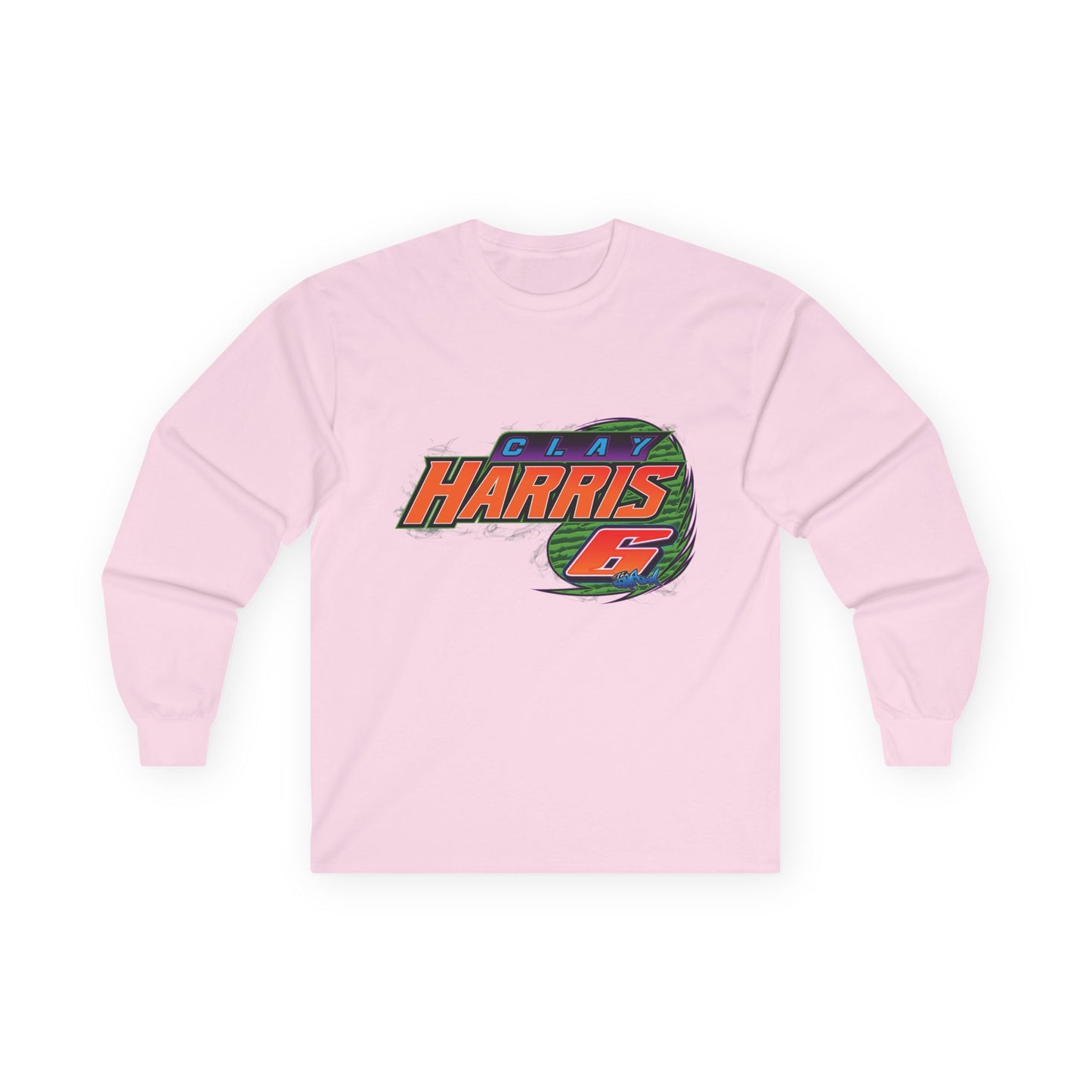 Adult Long Sleeve Tee — Clay Harris Racing Graphic (Car & #6 Design)