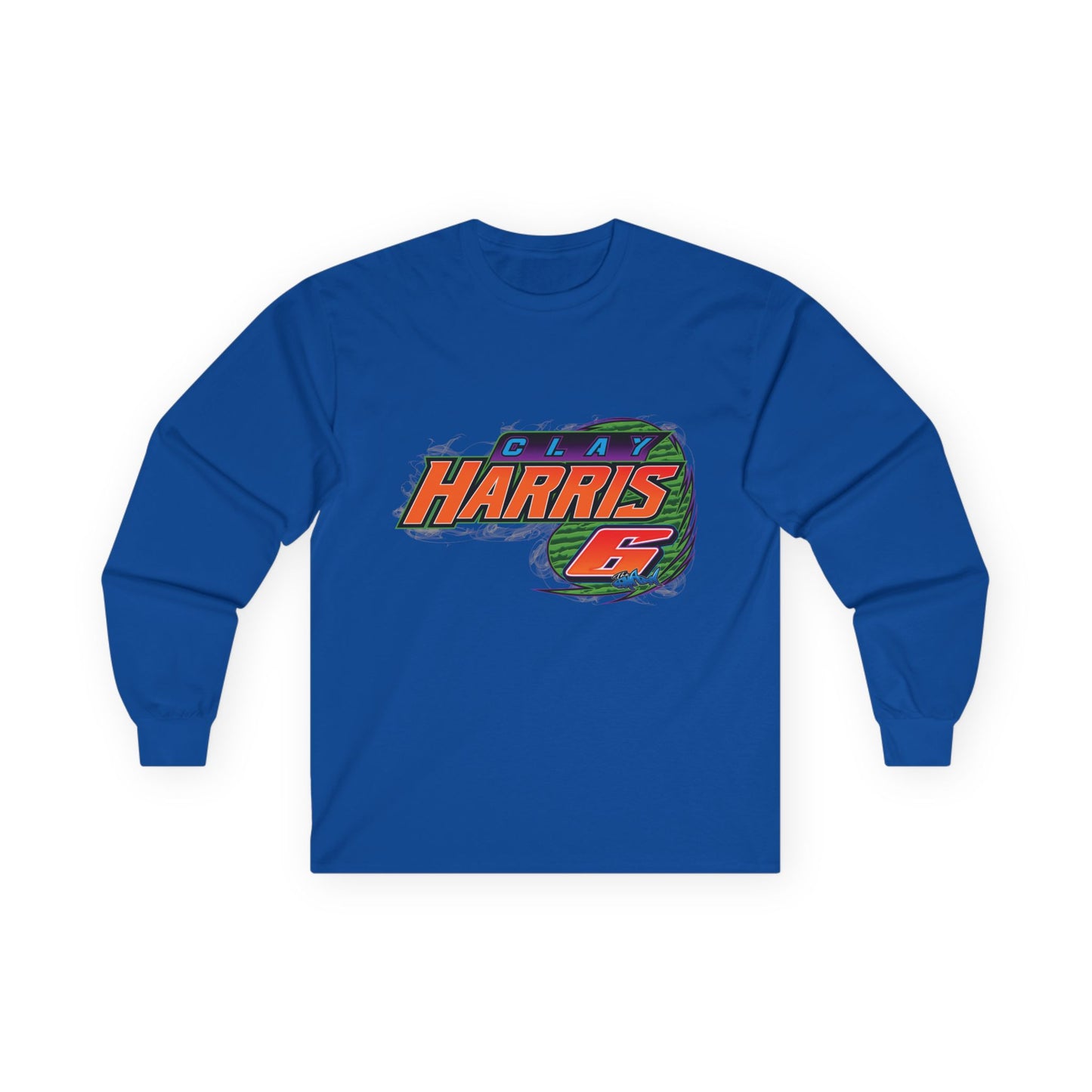 Adult Long Sleeve Tee — Clay Harris Racing Graphic (Car & #6 Design)