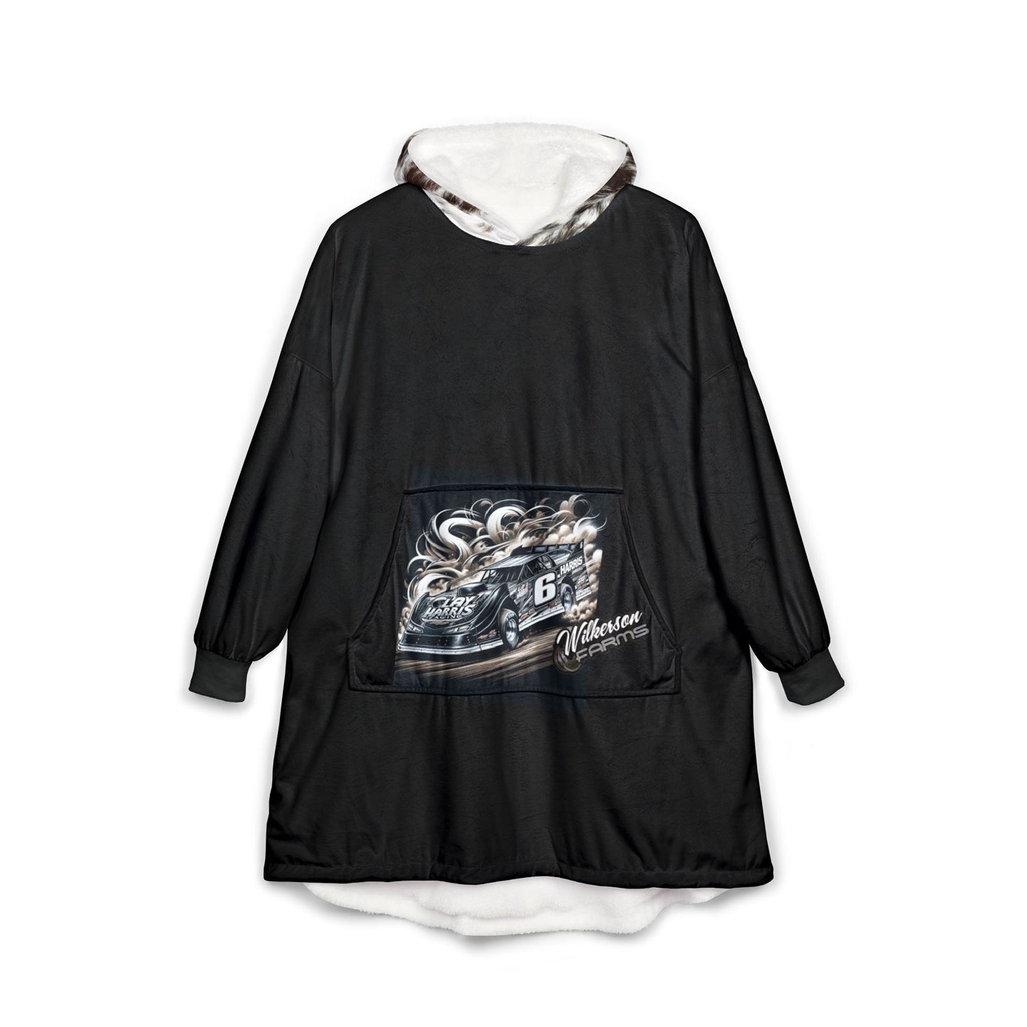 Racing-Themed Unisex Hooded Blanket for Car Lovers