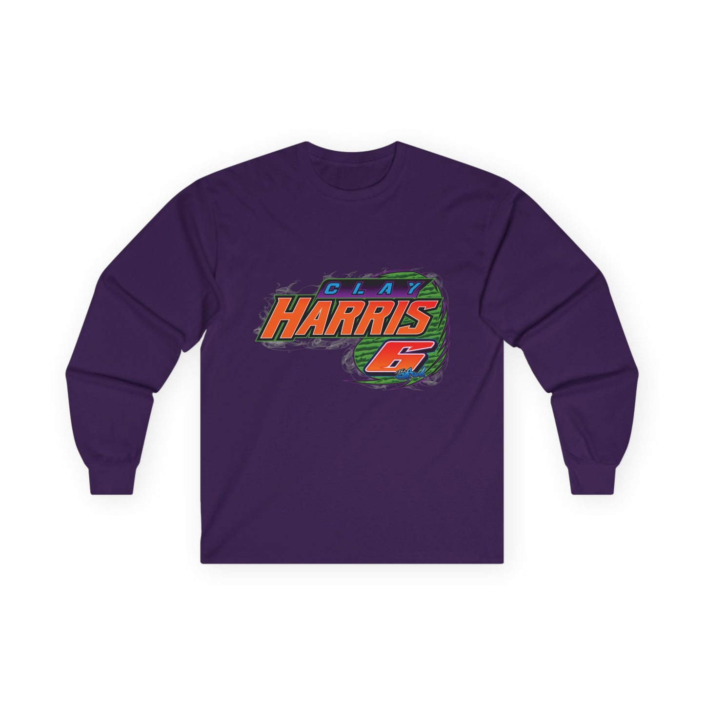 Adult Long Sleeve Tee — Clay Harris Racing Graphic (Car & #6 Design)