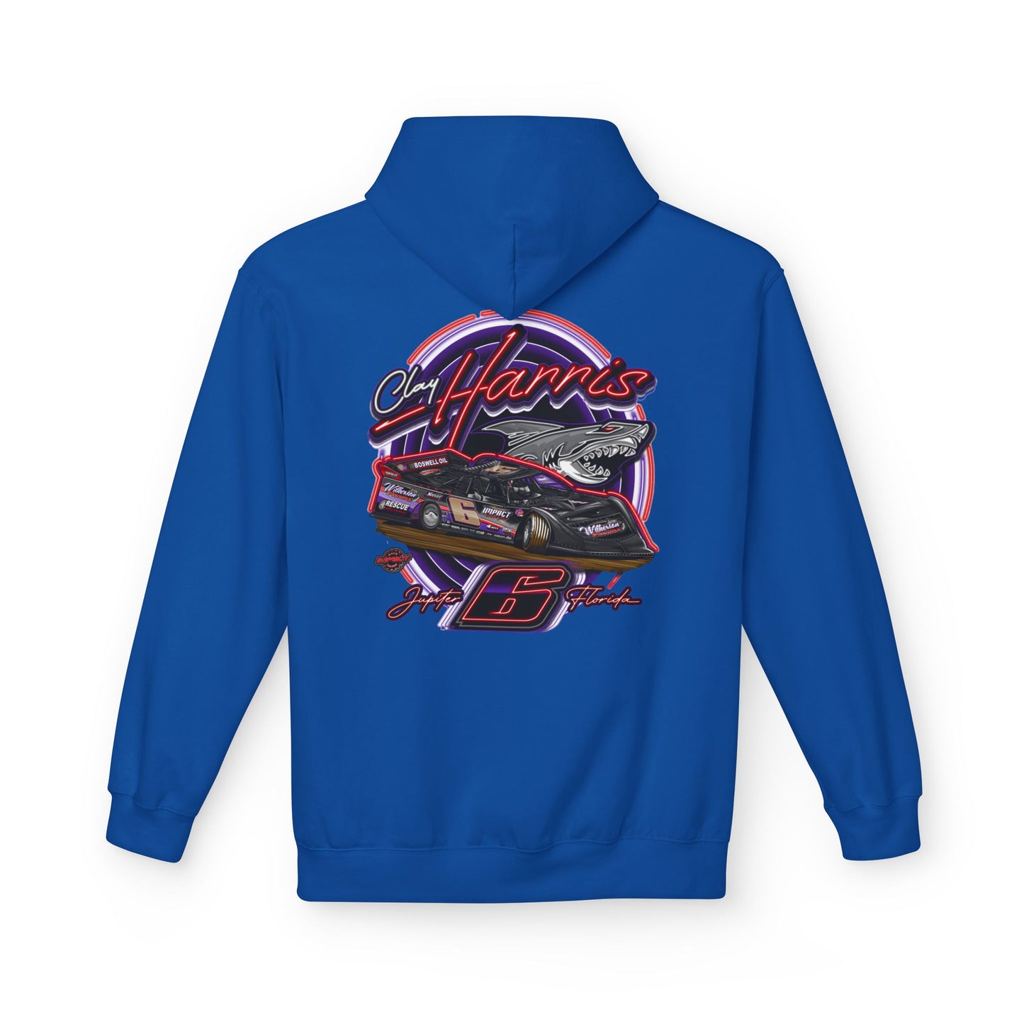 Unisex Fleece Hoodie Clay Harris Racing– Perfect for Motorsports Fans, Cool Weather Gear, Birthday Gift, Race Day Apparel, Unisex Hoodie