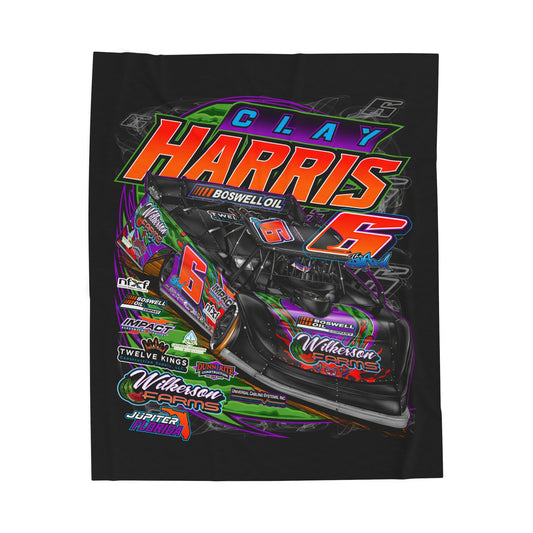 Velveteen Plush Blanket — Clay Harris #6 Racecar Throw