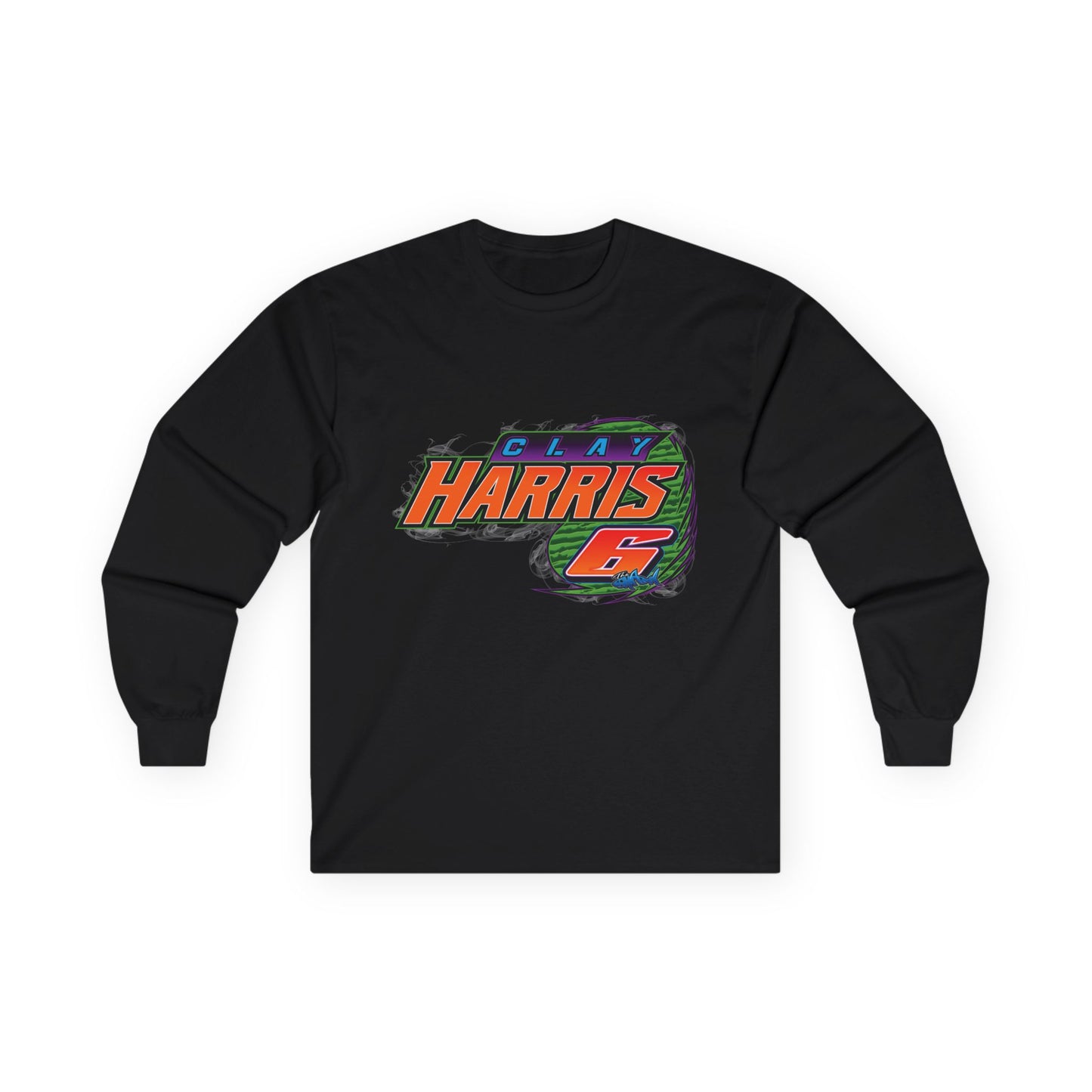 Adult Long Sleeve Tee — Clay Harris Racing Graphic (Car & #6 Design)
