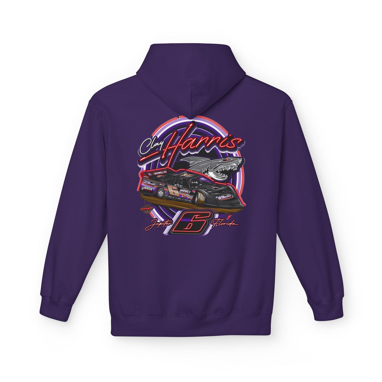Unisex Fleece Hoodie Clay Harris Racing– Perfect for Motorsports Fans, Cool Weather Gear, Birthday Gift, Race Day Apparel, Unisex Hoodie