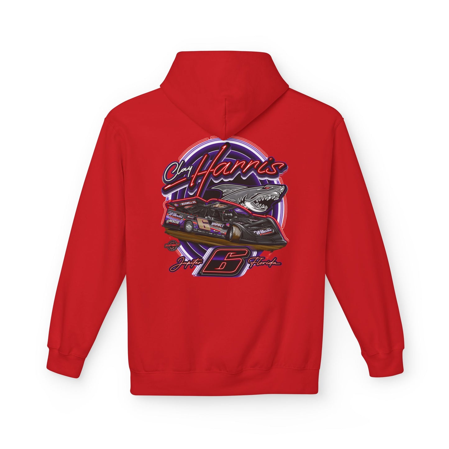 Unisex Fleece Hoodie Clay Harris Racing– Perfect for Motorsports Fans, Cool Weather Gear, Birthday Gift, Race Day Apparel, Unisex Hoodie