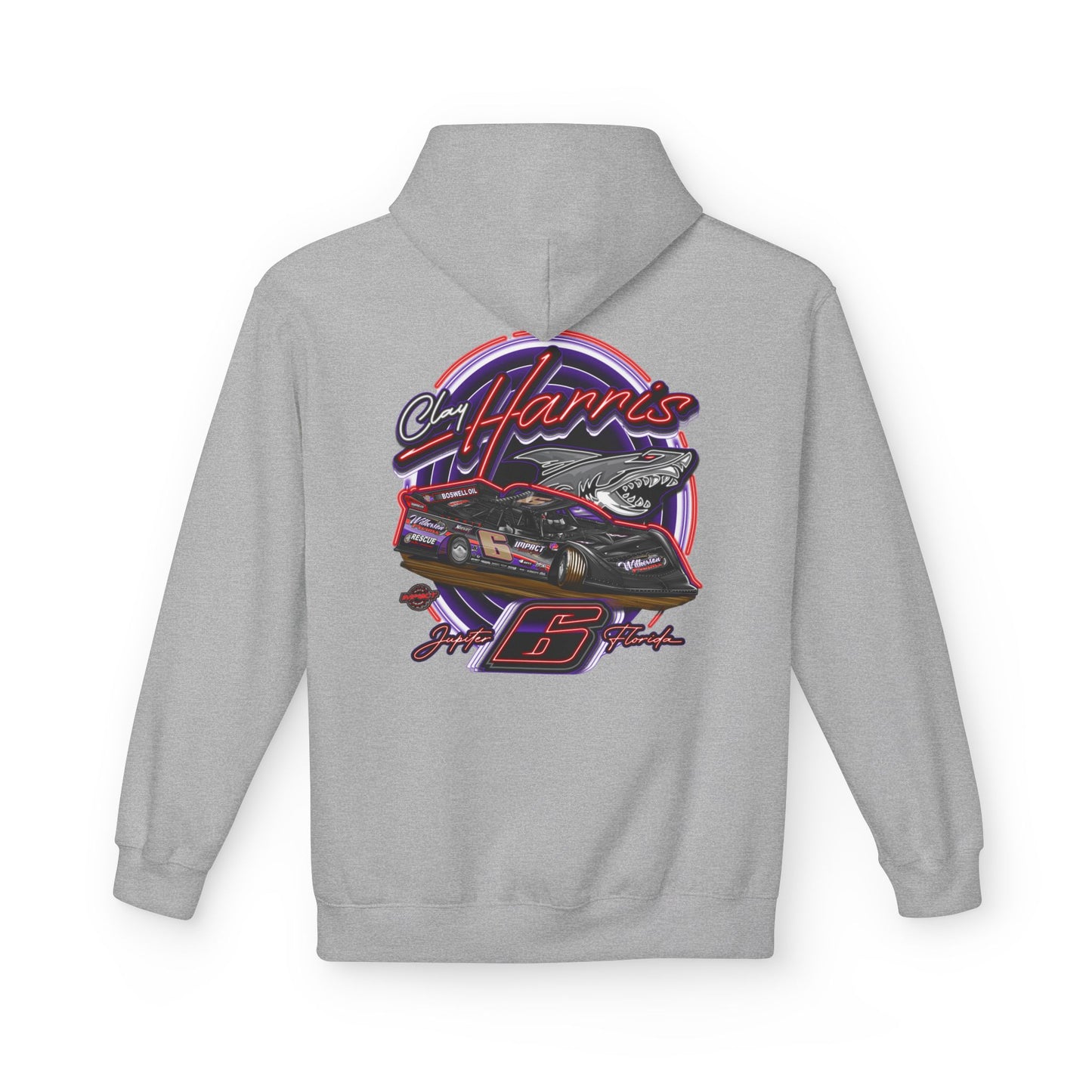 Unisex Fleece Hoodie Clay Harris Racing– Perfect for Motorsports Fans, Cool Weather Gear, Birthday Gift, Race Day Apparel, Unisex Hoodie