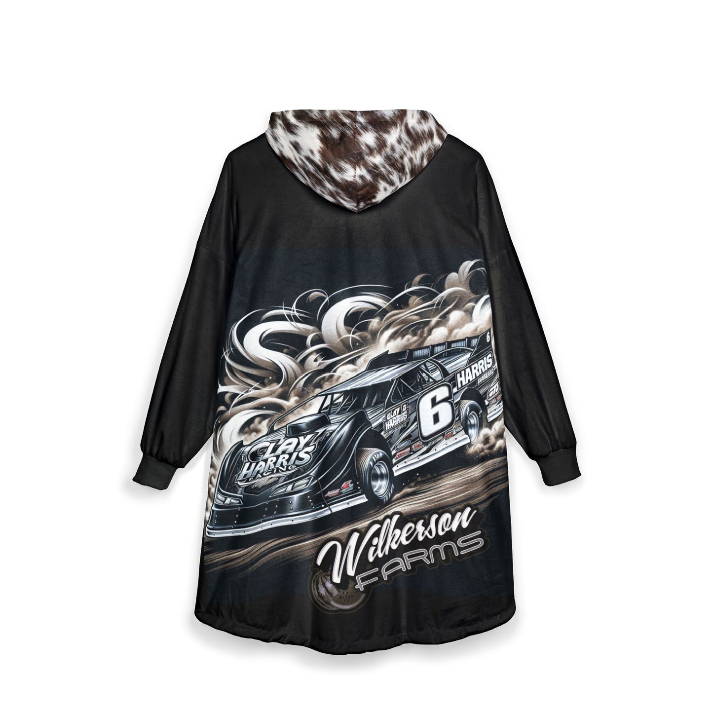 Racing-Themed Unisex Hooded Blanket for Car Lovers