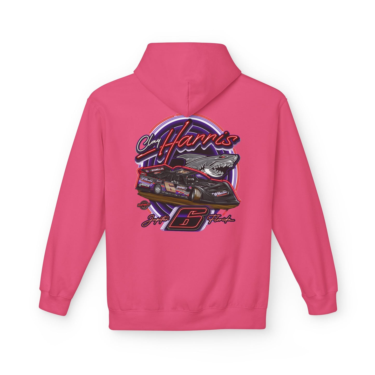 Unisex Fleece Hoodie Clay Harris Racing– Perfect for Motorsports Fans, Cool Weather Gear, Birthday Gift, Race Day Apparel, Unisex Hoodie
