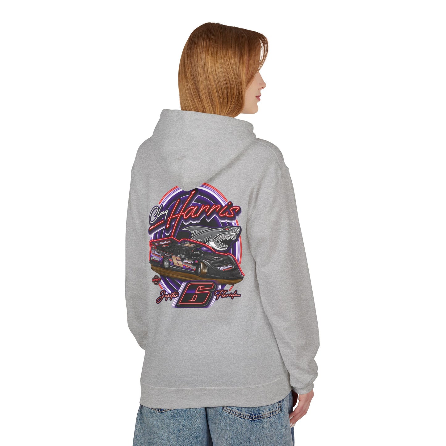 Unisex Fleece Hoodie Clay Harris Racing– Perfect for Motorsports Fans, Cool Weather Gear, Birthday Gift, Race Day Apparel, Unisex Hoodie