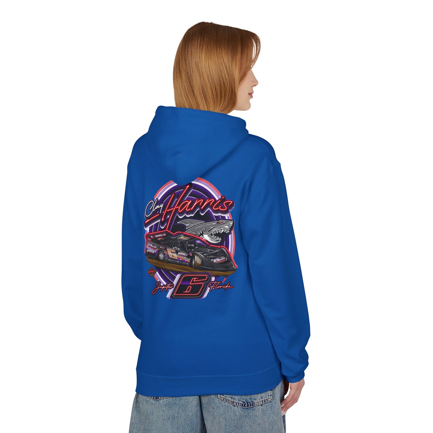 Unisex Fleece Hoodie Clay Harris Racing– Perfect for Motorsports Fans, Cool Weather Gear, Birthday Gift, Race Day Apparel, Unisex Hoodie