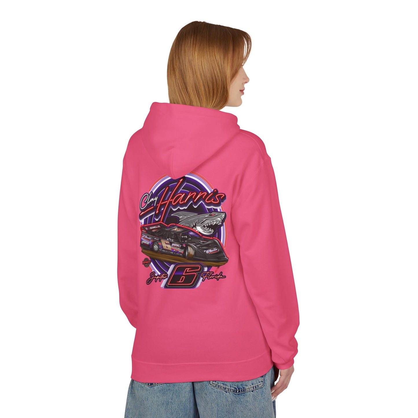 Unisex Fleece Hoodie Clay Harris Racing– Perfect for Motorsports Fans, Cool Weather Gear, Birthday Gift, Race Day Apparel, Unisex Hoodie