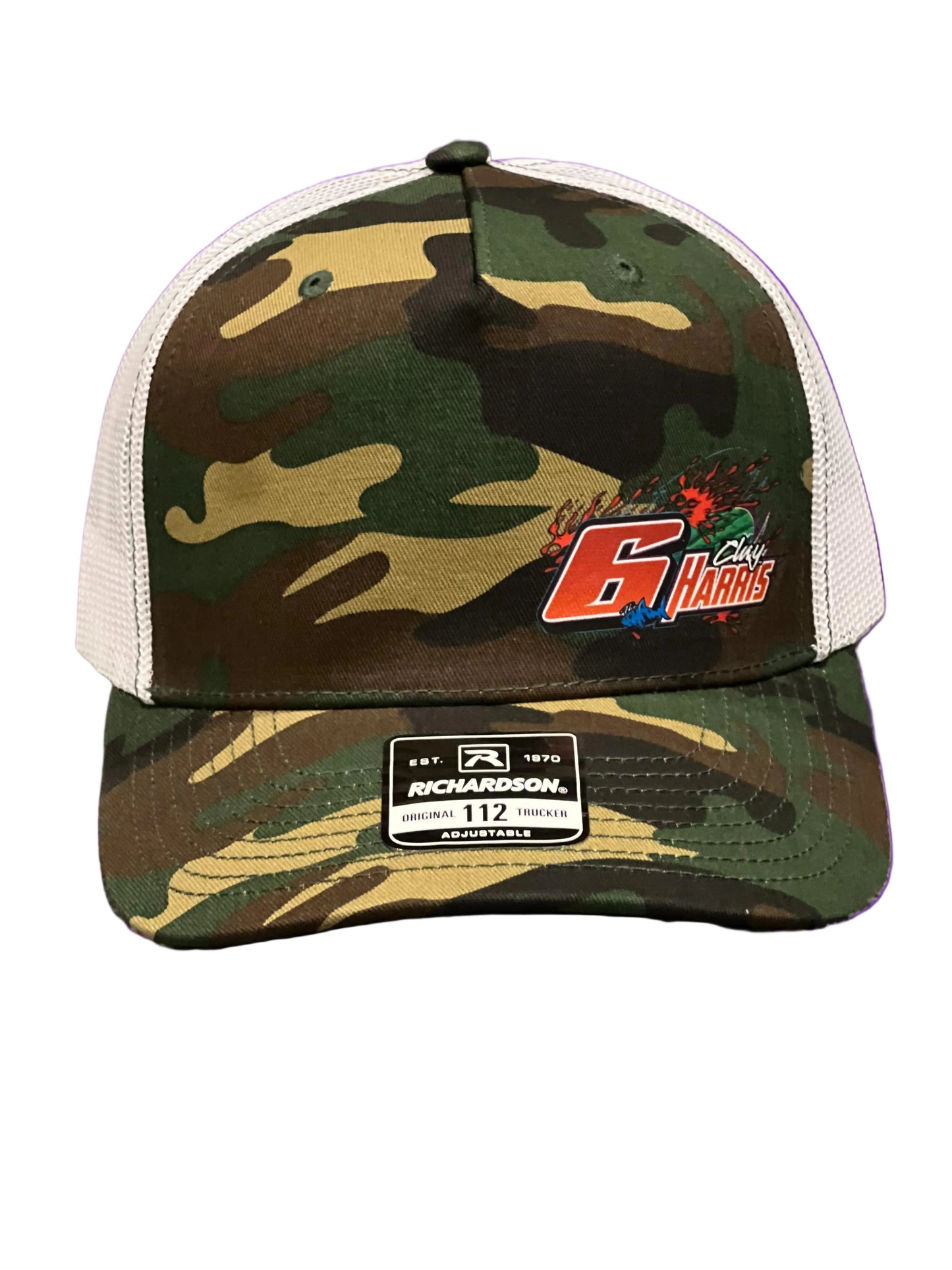 Clay Harris 6 Watermelon Corner Camo/White Richardson 112 Hat