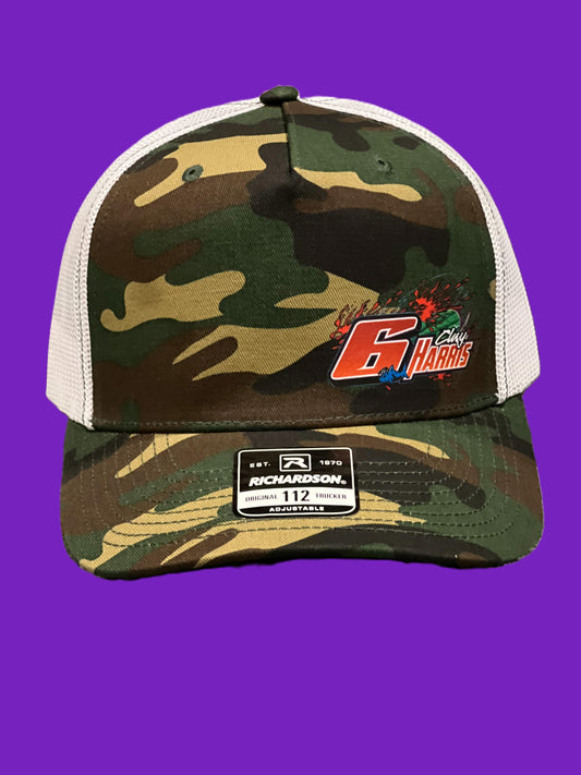 Clay Harris 6 Watermelon Corner Camo/White Richardson 112 Hat