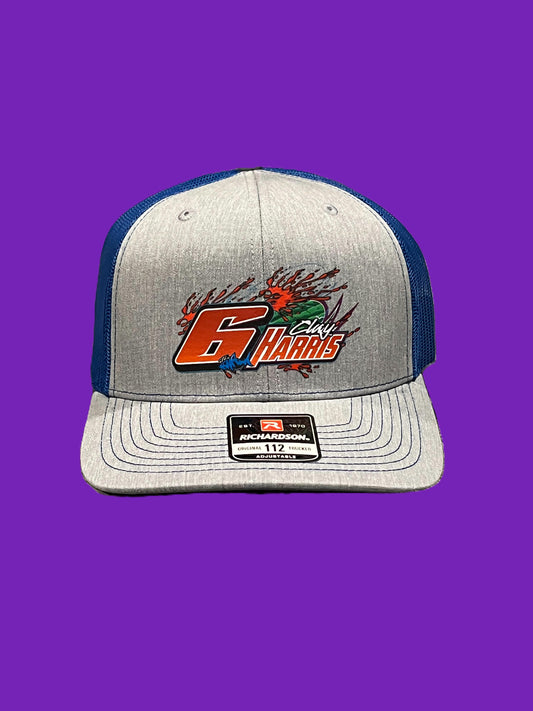 Clay Harris 6 Watermelon Front Grey/Royal Blue Richardson 112 Hat