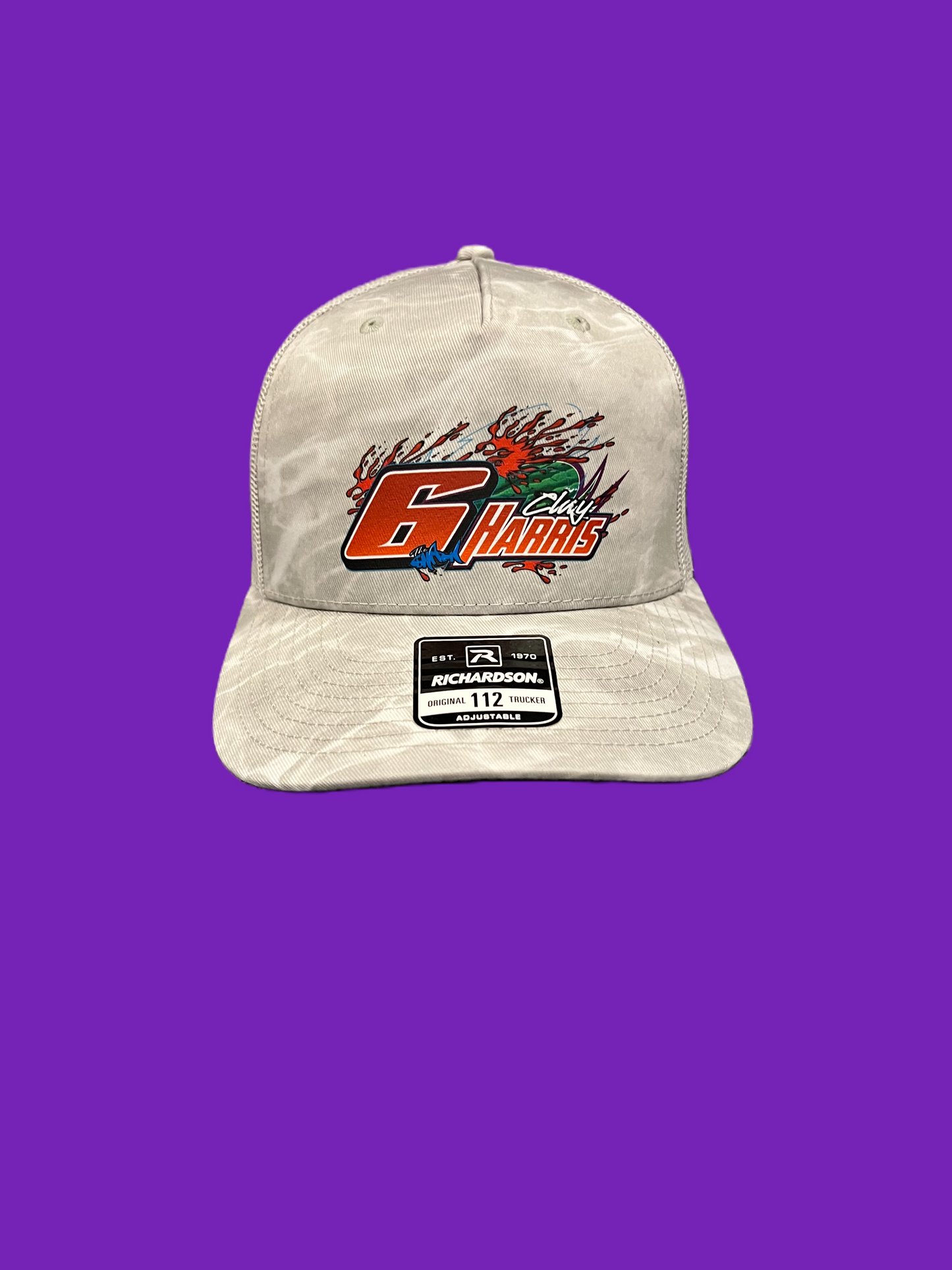 Clay Harris 6 Watermelon Bonefish Light Grey Richardson 112 Hat